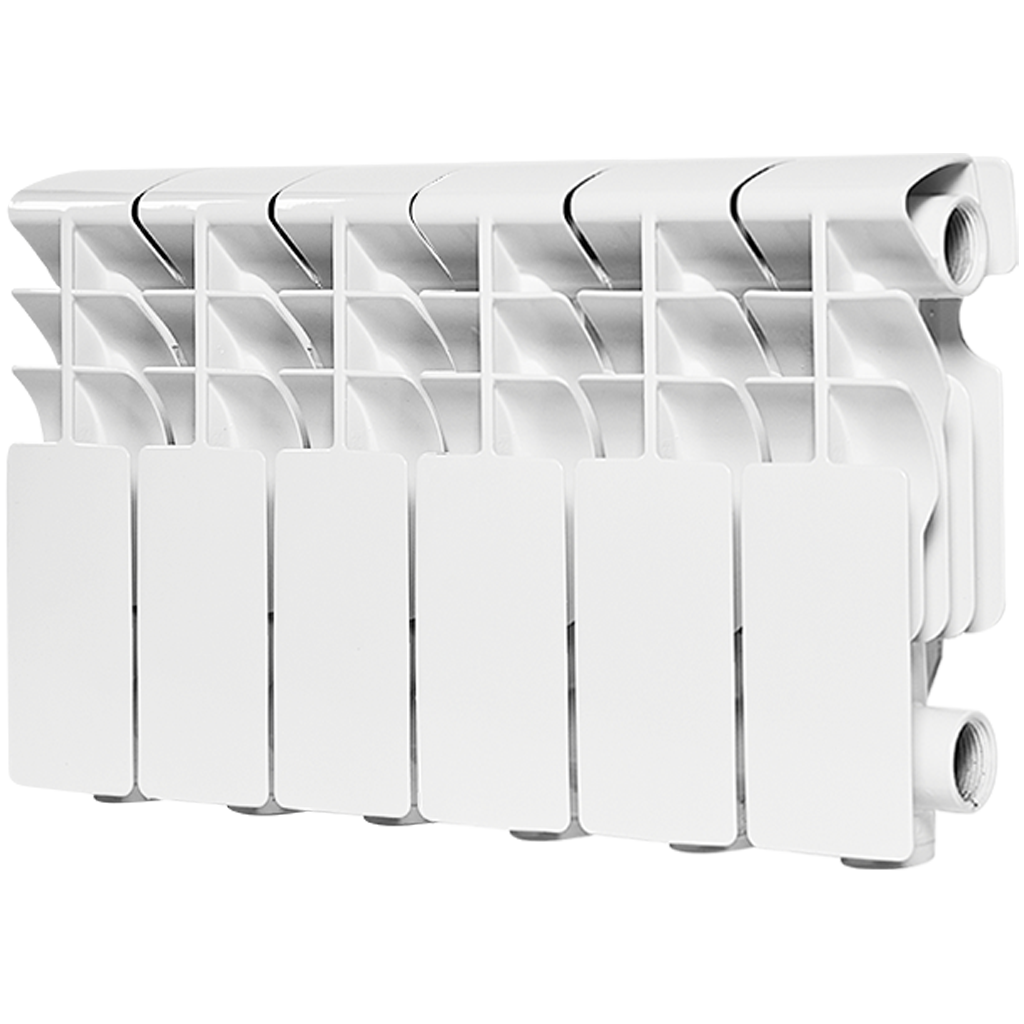 Радиатор алюминиевый ROMMER Plus 200 6 секций боковое подключение (RAL9016), RAL-3210-020006