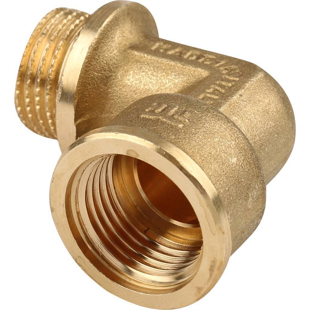 Угольник TIEMME НВ с упором 1/2х1/2 для стальных труб резьбовой, 1500048