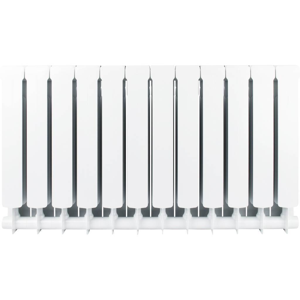 Радиатор биметаллический STOUT Space 500 12 секций боковое подключение RAL9016, SRB-0310-050012