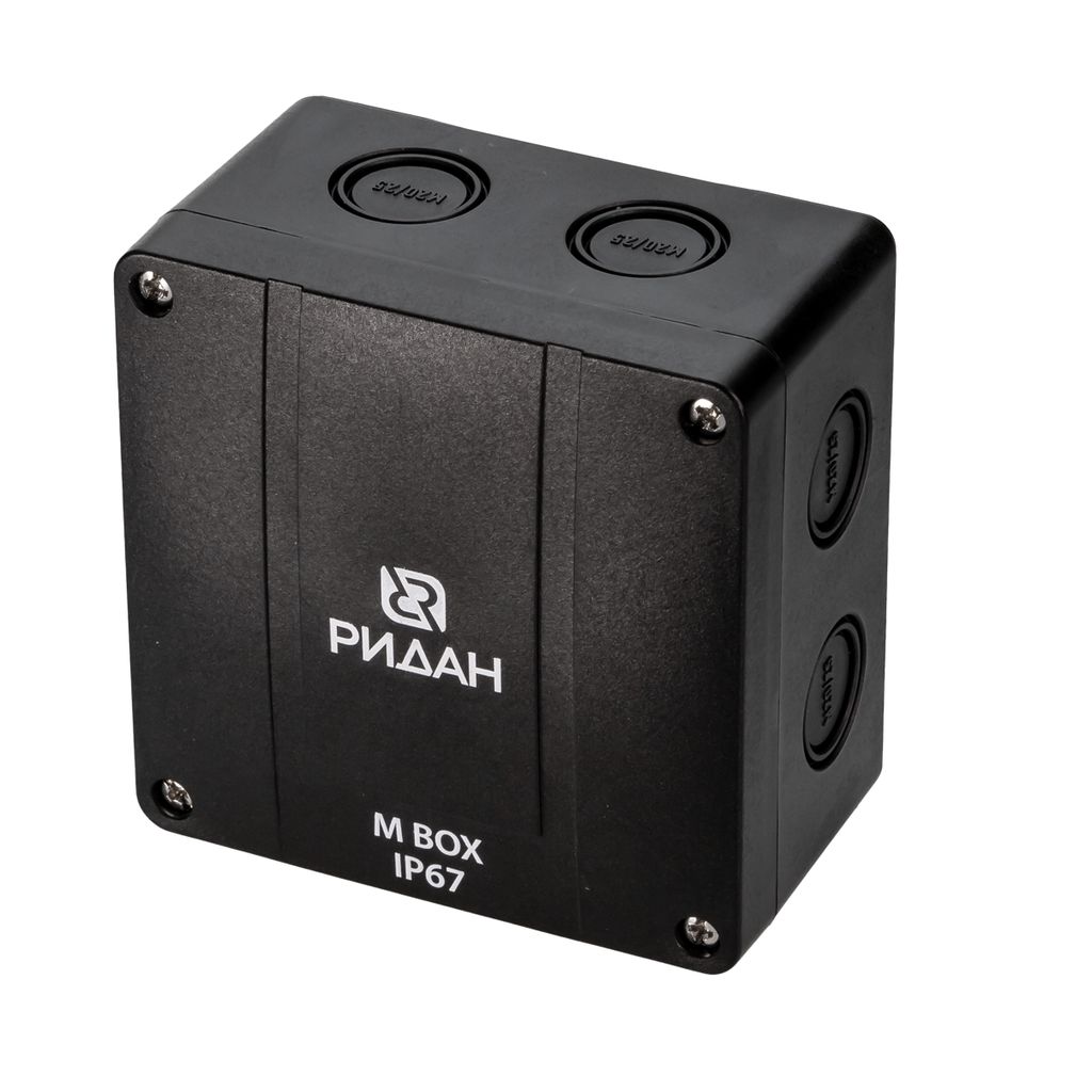 Коробка распределительная Ридан M BOX, 110х110х67 мм, IP66/IP67, черная, 21RT0929R