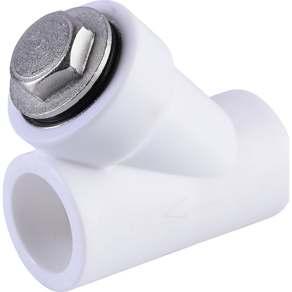 Фильтр Политэк d=32 (соединение муфта-муфта) для полипропиленовых труб под сварку (цвет белый), 9100303201