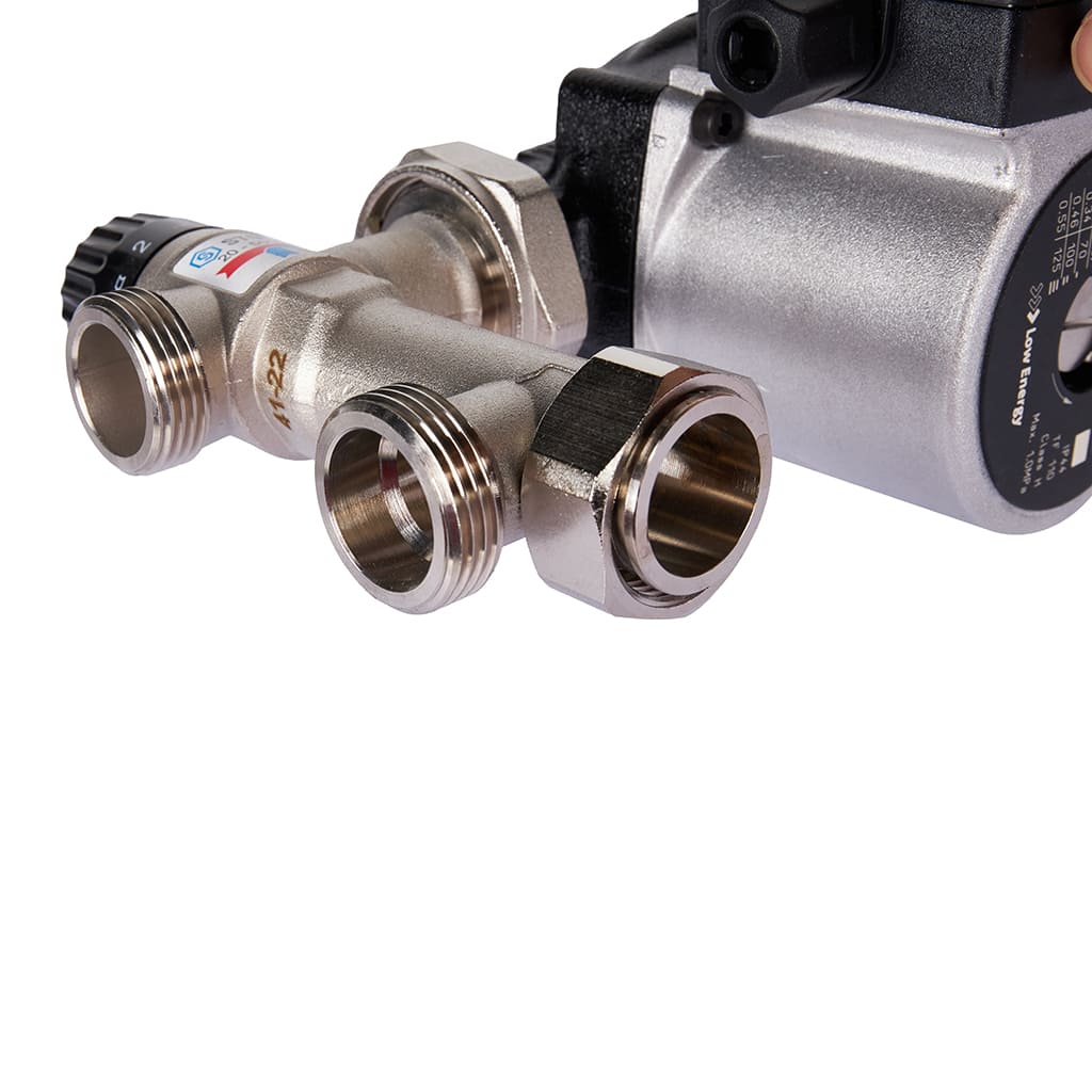 Насосно-смесительный узел STOUT SDG-0120 с термостатическим клапаном 20-55°C, с насосом UPSO 25-65, 130 mm, SDG-0120-005011