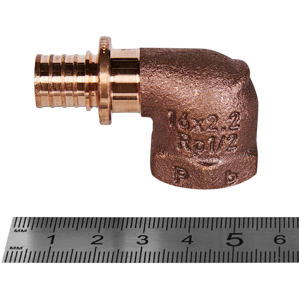 Угольник-переходник РЕХАУ RAUTITAN с внутренней резьбой 16-Rp 1/2 RX+ для труб из сшитого полиэтилена аксиальный