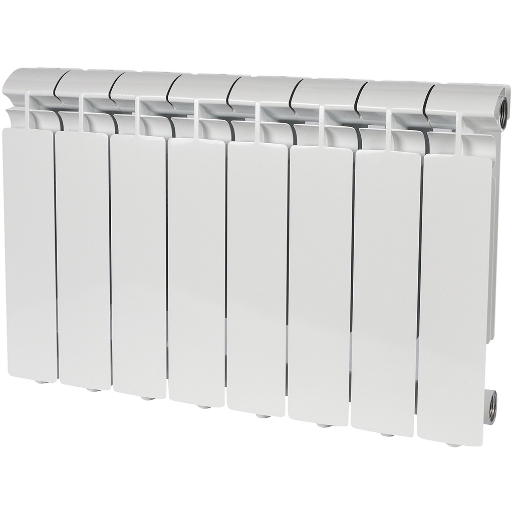 Радиатор алюминиевый STOUT ALPHA 350 8 секций боковое подключение (белый RAL 9016), SRA-2310-035008