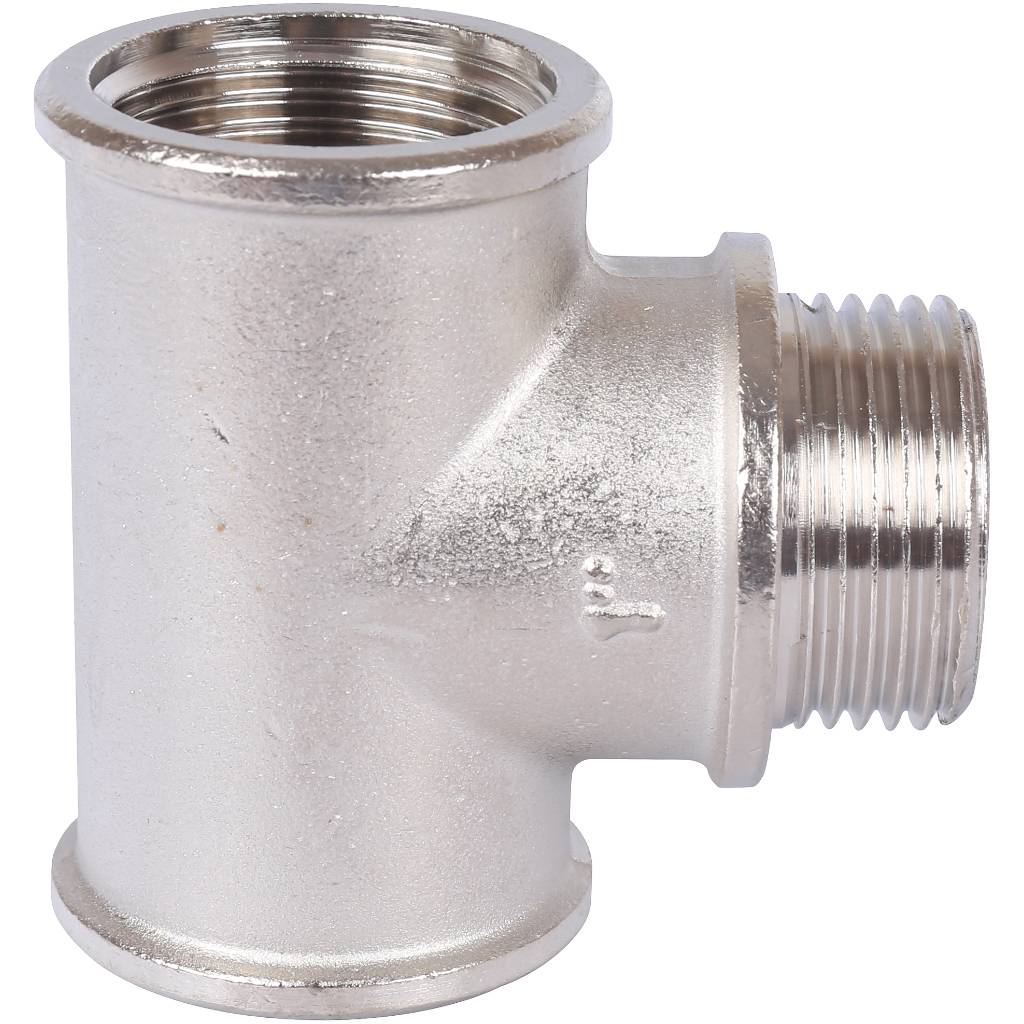 Тройник STOUT ВНВ никелированный 1 x1 x1, SFT-0065-000111
