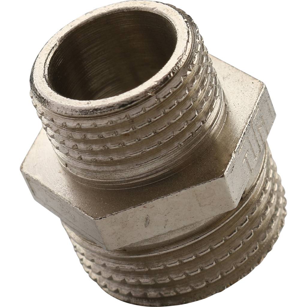 Ниппель HH TIEMME никелированный 3/4х1/2 для стальных труб резьбовой, 1500124