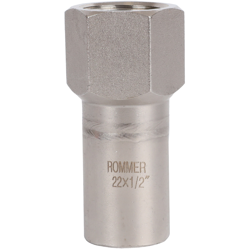 Вставка переходная НПр-ВР ROMMER 22х1/2 из нержавеющей стали прессовой, RSS-0023-002212