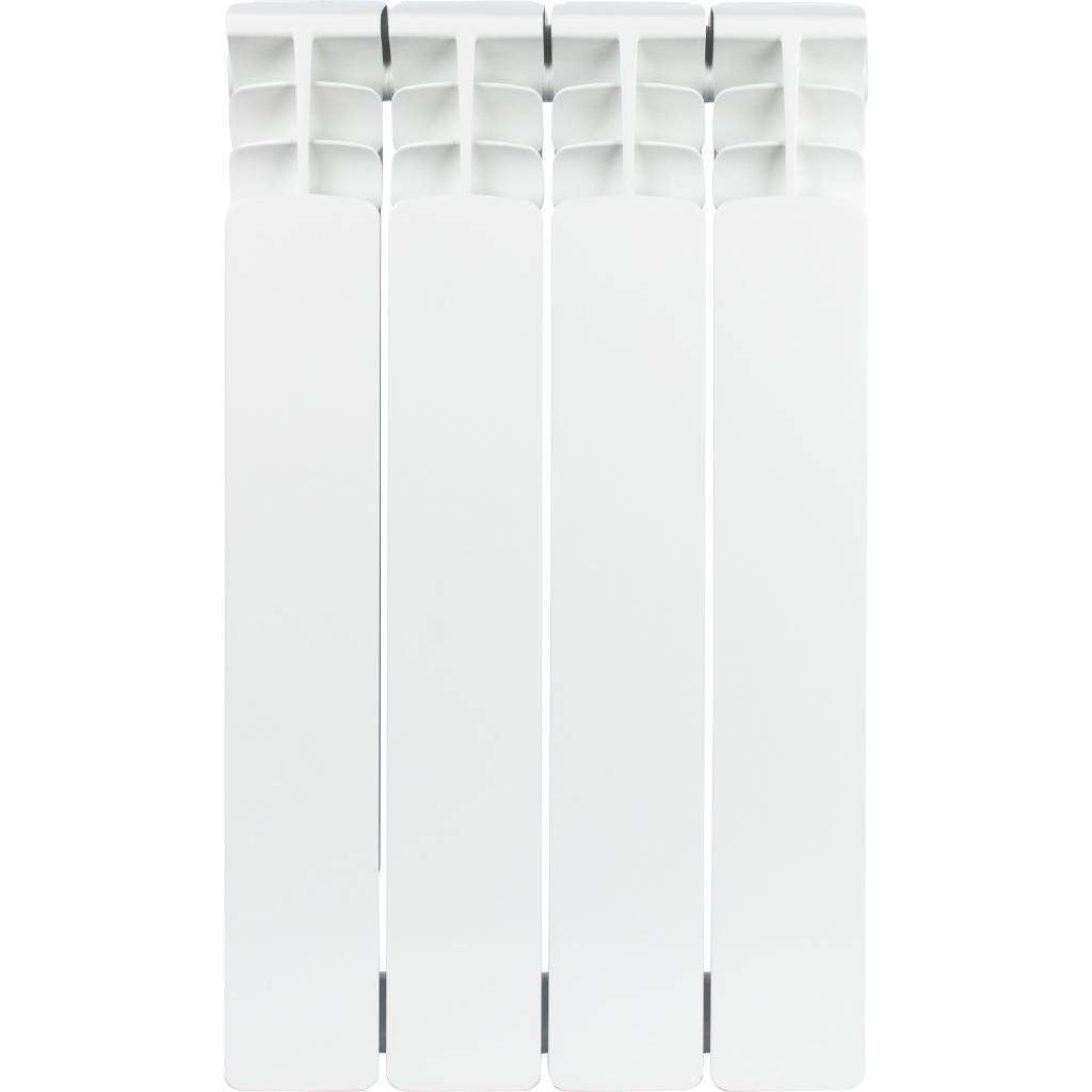 Радиатор биметаллический STOUT Space 500 4 секции боковое подключение RAL9016, SRB-0310-050004