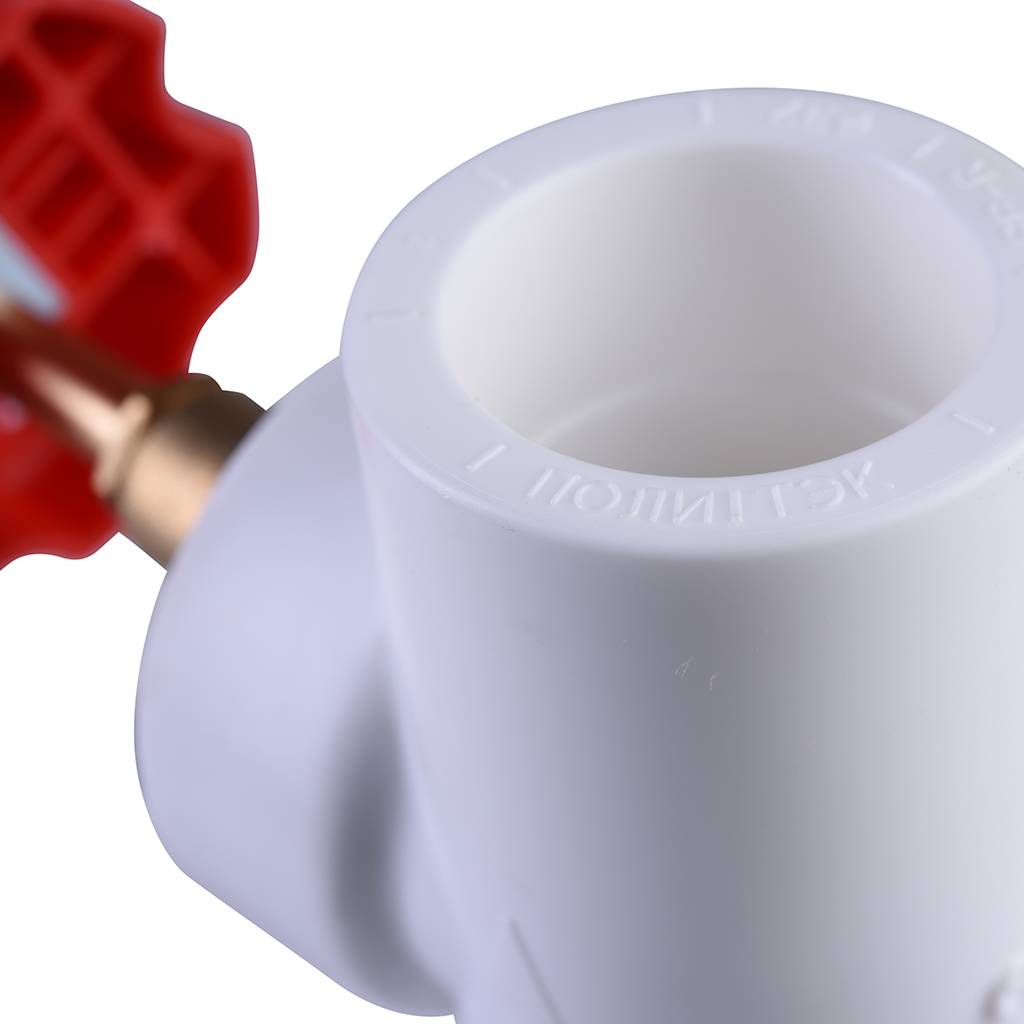 Вентиль Политэк d=32 для полипропиленовых труб под сварку (цвет белый), 9700000032