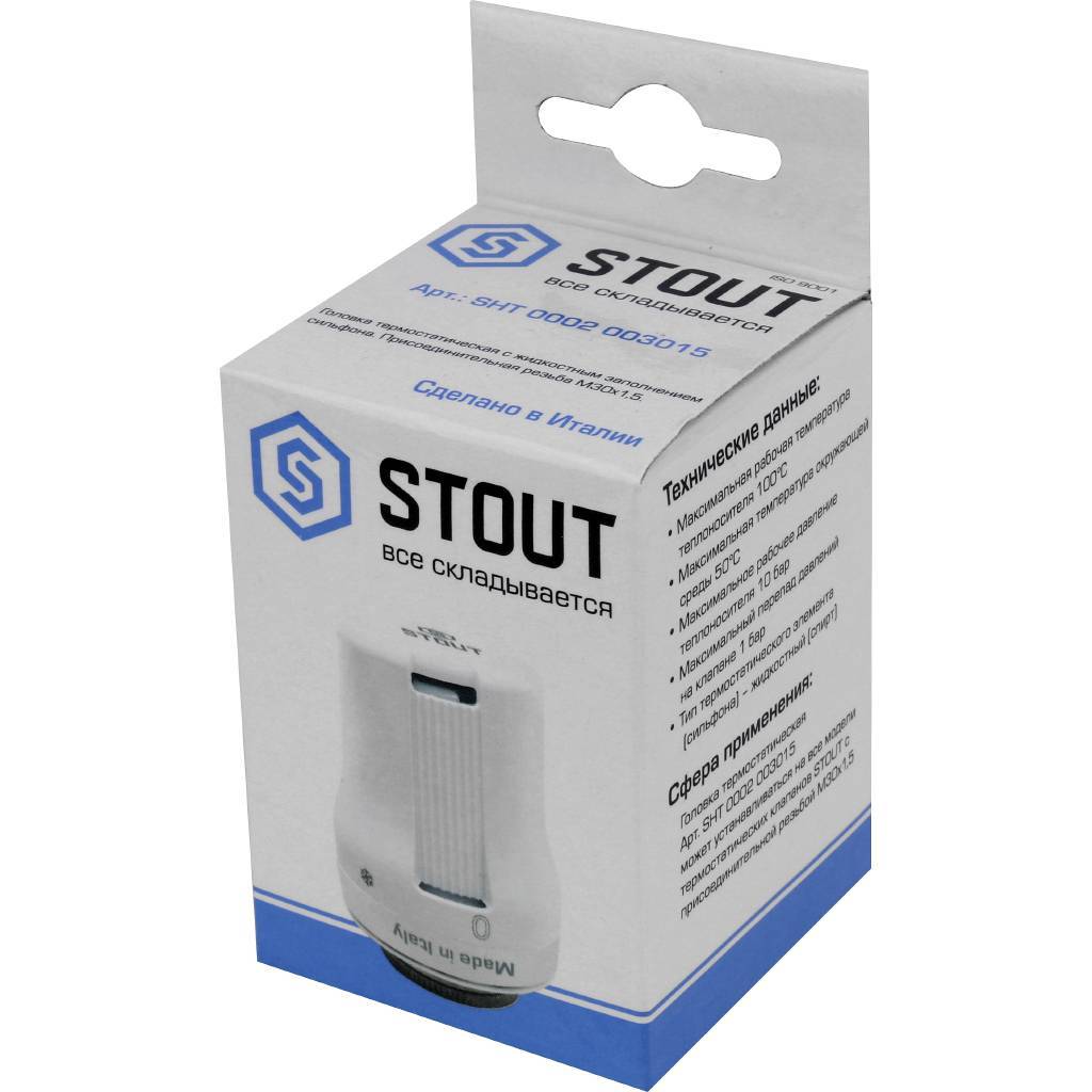 Головка термостатическая STOUT SHT жидкостная M30x1,5, SHT-0002-003015