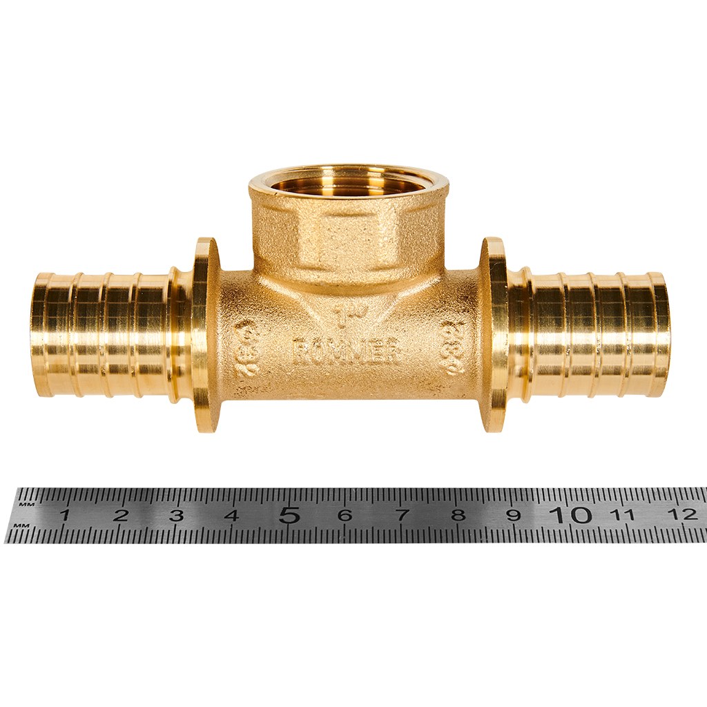 Тройник-переходник с внутренней резьбой ROMMER 32xR 1 для труб из сшитого полиэтилена аксиальный, RFA-0028-003210