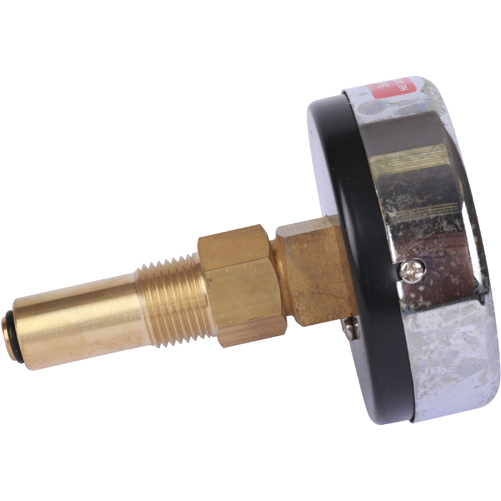 Термоманометр РОСМА 80 мм 120 градусов 1/2 длина клапана 46 мм давление 1 MPa осевое присоединение ТМТБ-31T.1