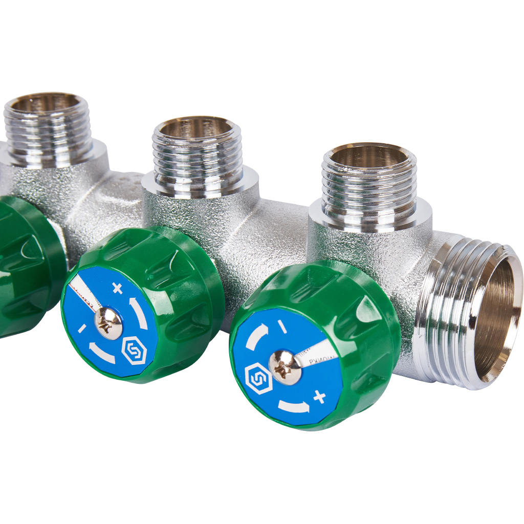 SMB-6850-011203 STOUT Коллектор регулирующий 1 , 3 отвода 1/2 под компрессионный фитинг для полимерных труб