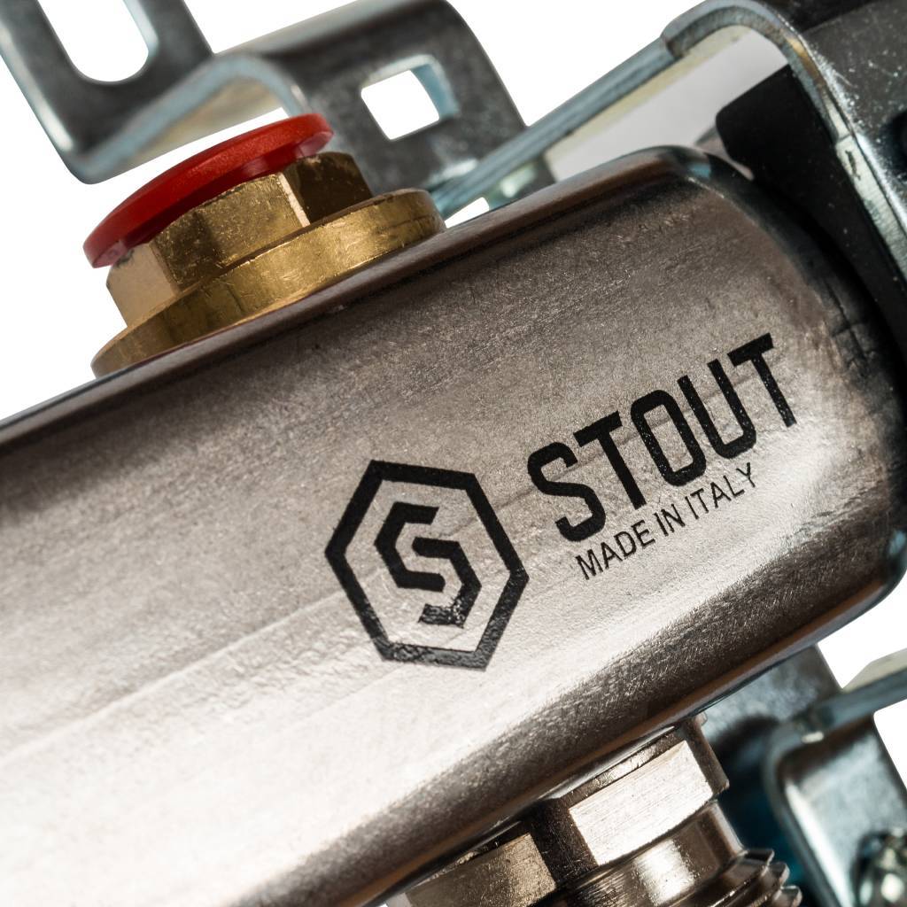 Коллектор из нержавеющей стали без расходомеров STOUT 6 выходов