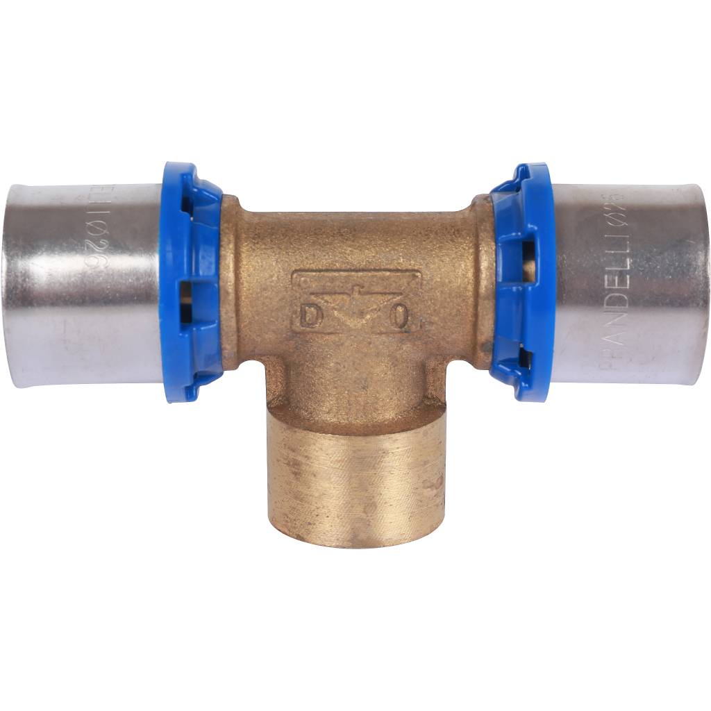 Тройник Prandelli Multyrama с внутренней резьбой (26х3,0)х1/2 H, TH, U для металлопластиковых труб прессовой, 509.08.02.6