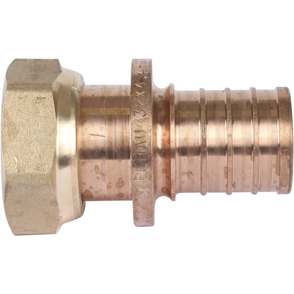 Переходник РЕХАУ RAUTITAN с накидной гайкой 32-G 1 RX+ для труб из сшитого полиэтилена аксиальный