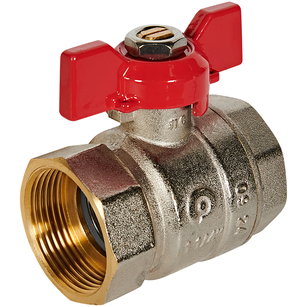 Кран шарово ROMMER ВР/ВР, ручка бабочка 1 1/4