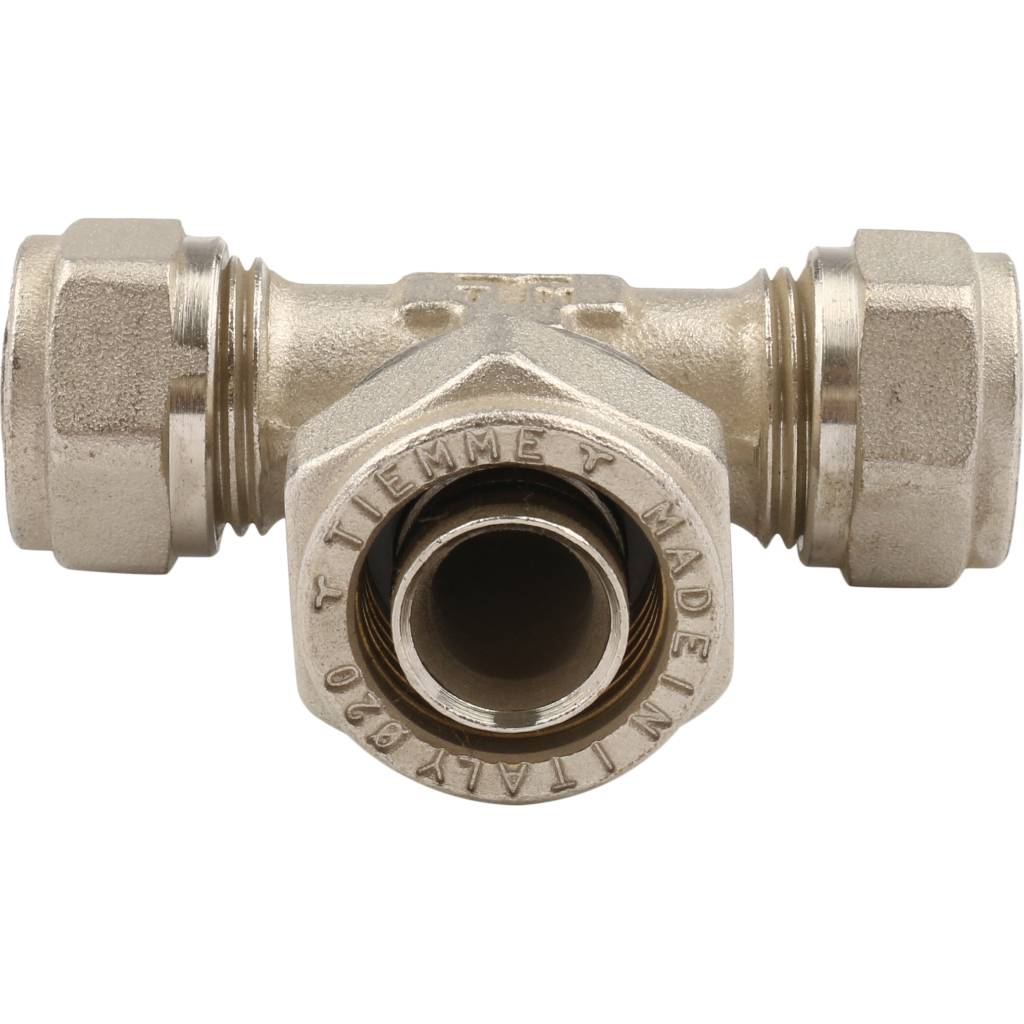 Тройник переходной TIEMME (16.2х20.2х16.2) для металлопластиковых труб винтовой, 1600078
