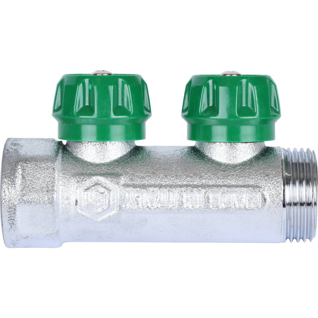 Коллектор регулирующий STOUT 1, 2 отвода 1/2  плоское уплотнение