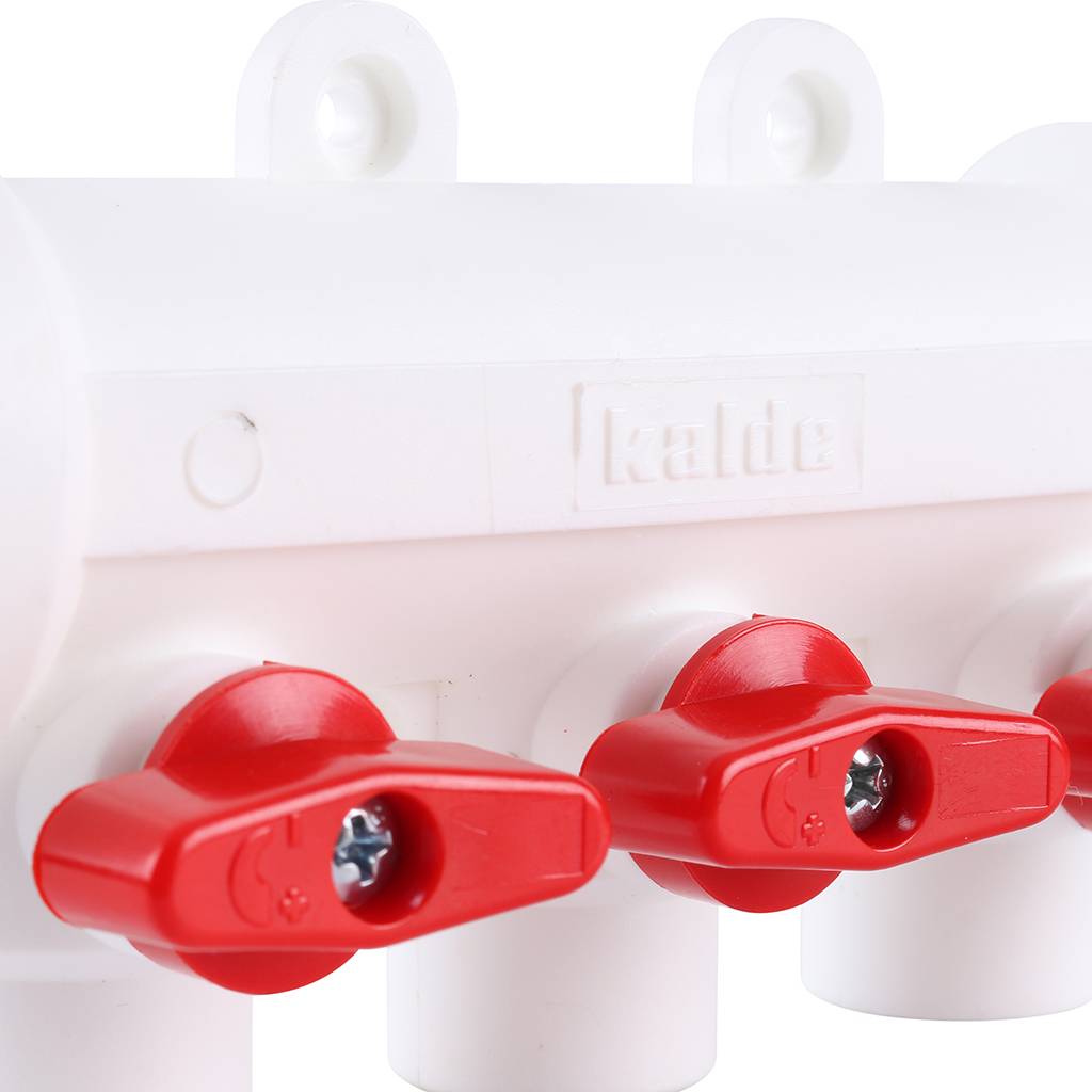 Коллектор с запорными кранами для полипропиленовых труб Kalde (3 выхода)