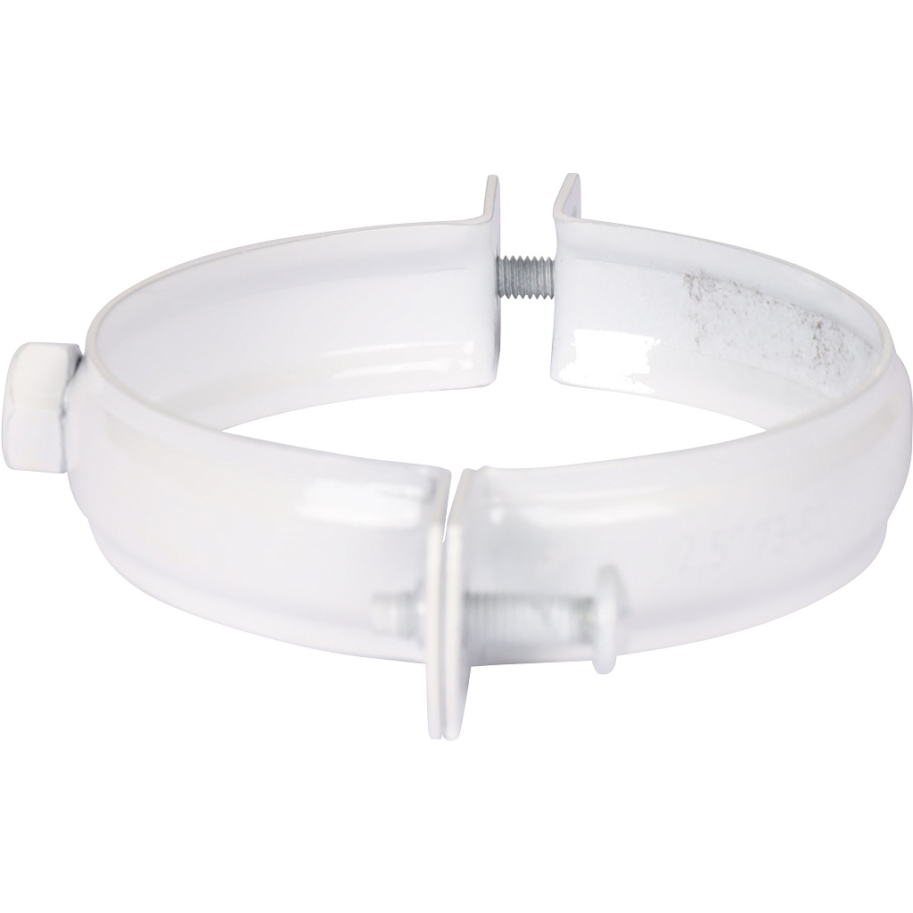 Крепление к стене металлическое белое ROMMER D80 (хомут), RCA-0080-020111