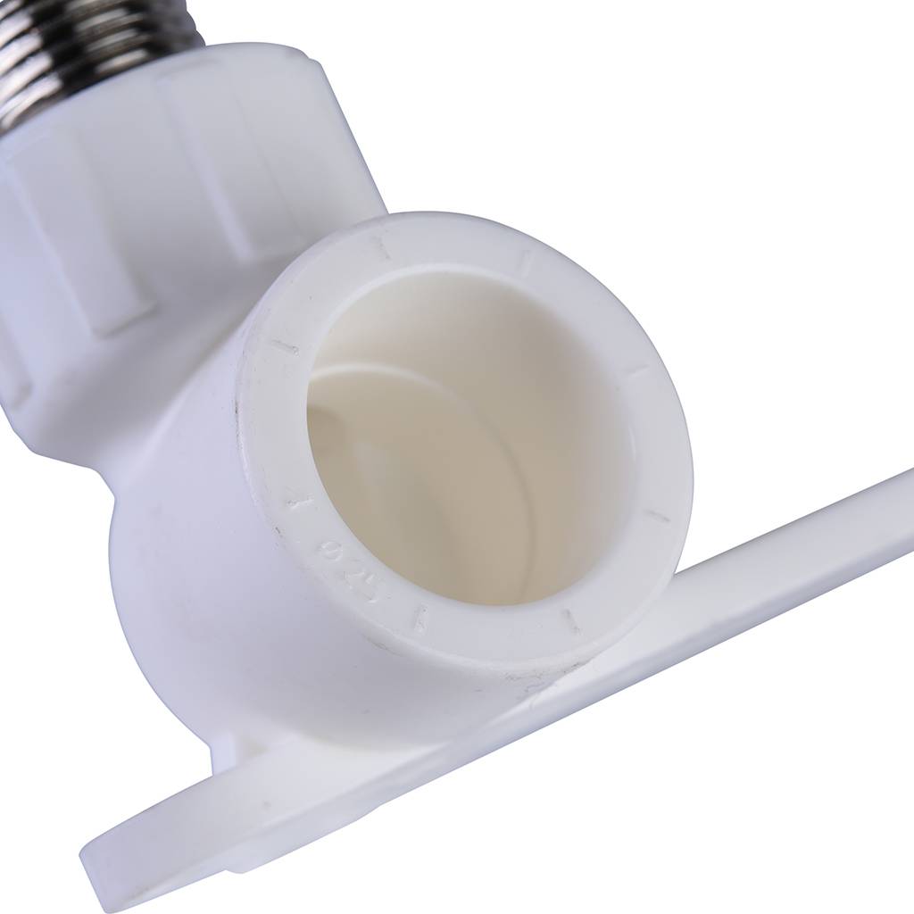 Настенный комплект Политэк 25х1/2 с наружной резьбой для смесителя для полипропиленовых труб под сварку (цвет белый), 9600102512