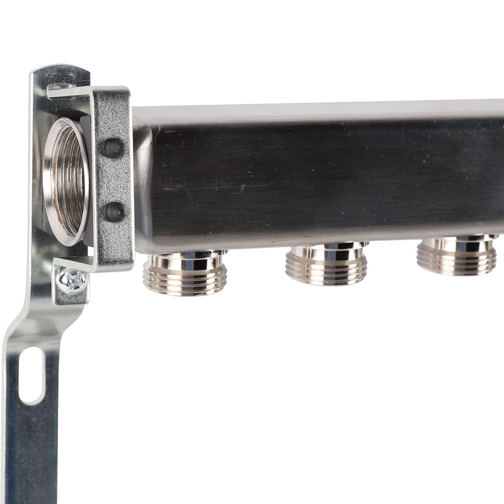 Коллектор из нержавеющей стали ROMMER для радиаторной разводки 10 выходов, RMS-4401-000010