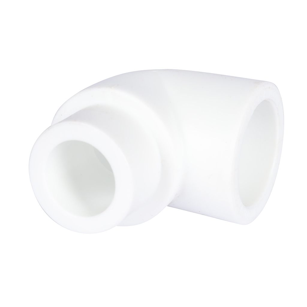 Угольник Политэк d=32 90* внутр./наруж.  для полипропиленовых труб под сварку (цвет белый), 9422003290