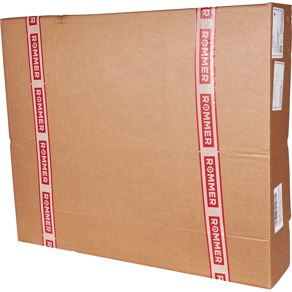 2-х трубчатый радиатор стальной ROMMER RST 2050/14 секций нижнее правое подключение RAL9016, RST-205014-020