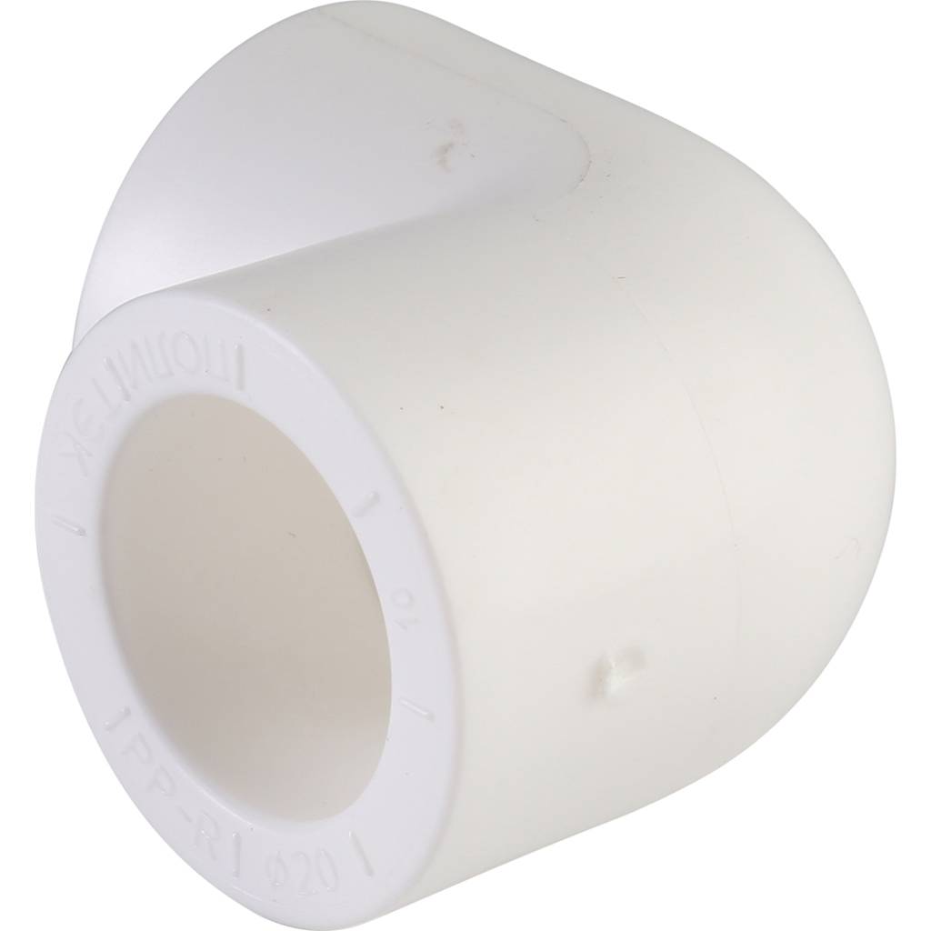 Угольник Политэк d=20 90* для полипропиленовых труб под сварку (цвет белый), 9000000320