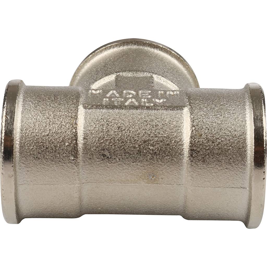 Тройник TIEMME ВВ никелированный 1/2 для стальных труб резьбовой, 1500061