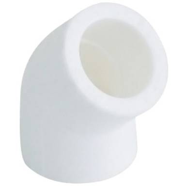 Угольник Kalde d=25 45* для полипропиленовых труб под сварку (цвет белый), R.3212-elb-250045