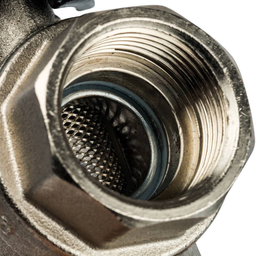 Кран шаровой STOUT с фильтром 3/4 (ручка-бабочка)