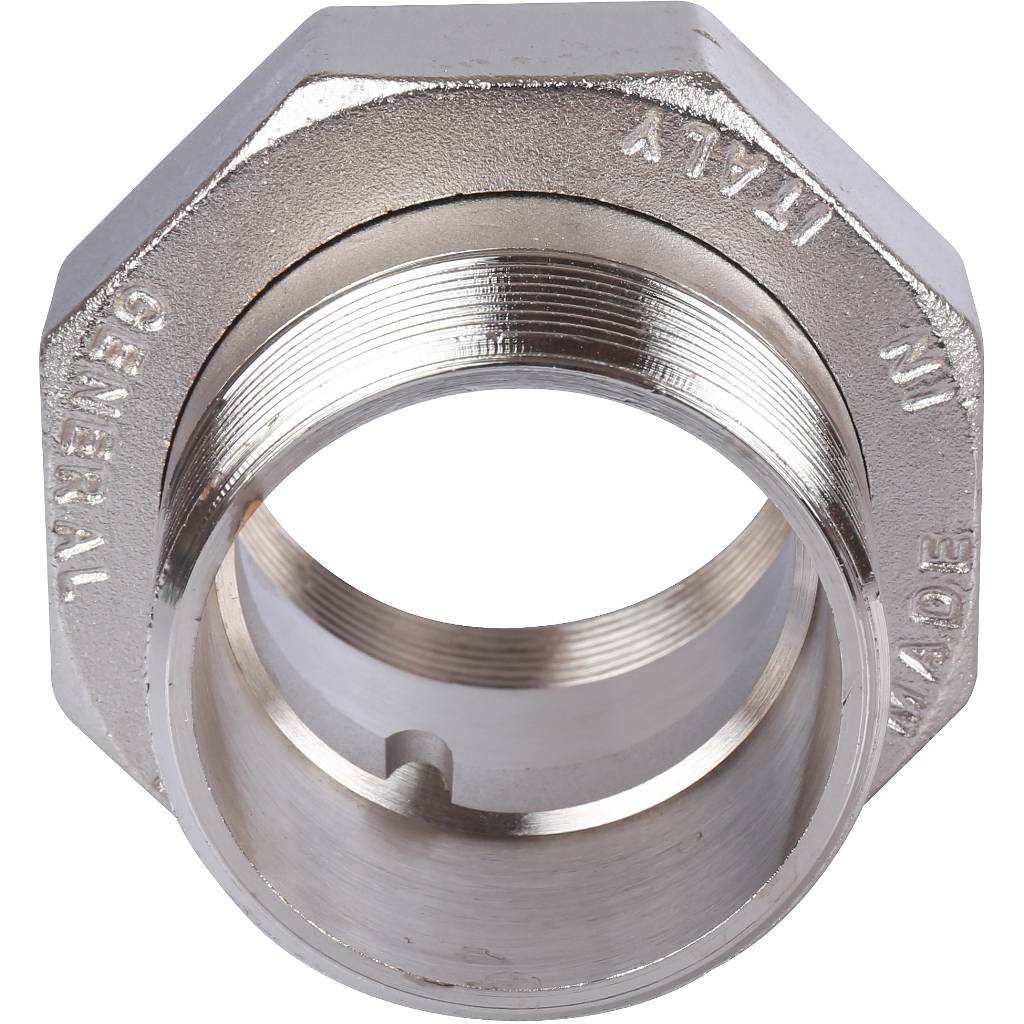 Разъемное соединение STOUT американка ВН 2 никелированное, уплотнение под гайкой по плоскости, SFT-0045-000002