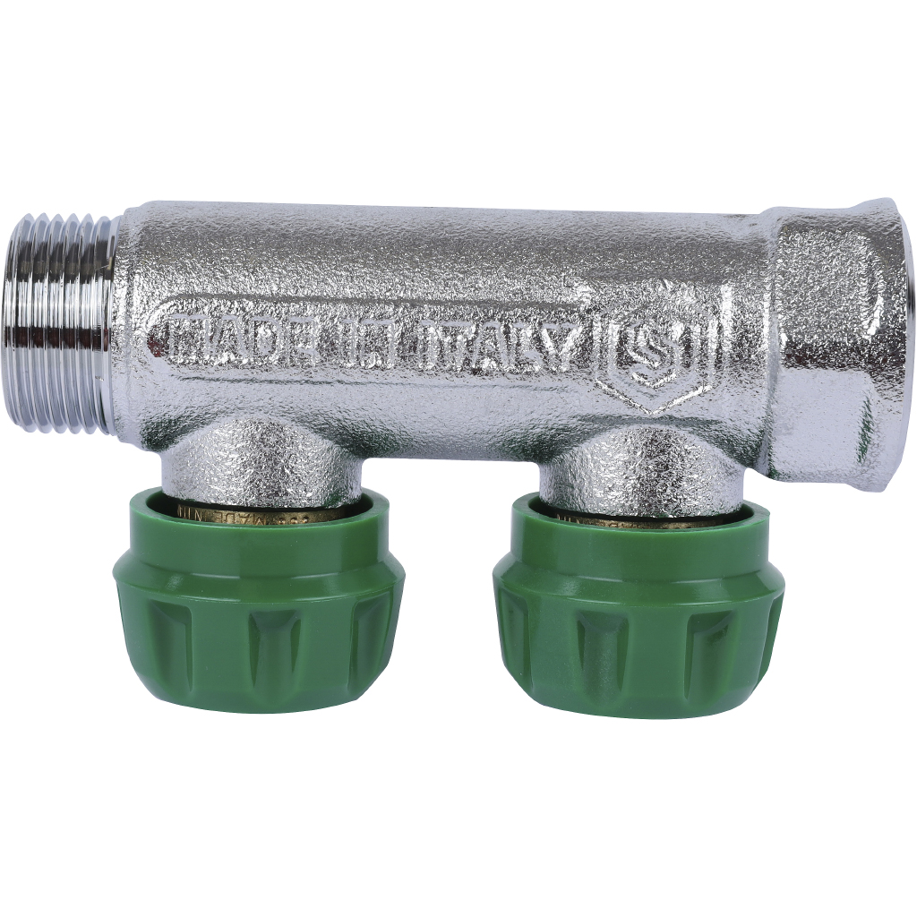 Коллектор регулирующий STOUT 3/4, 2 отвода 1/2  плоское уплотнение