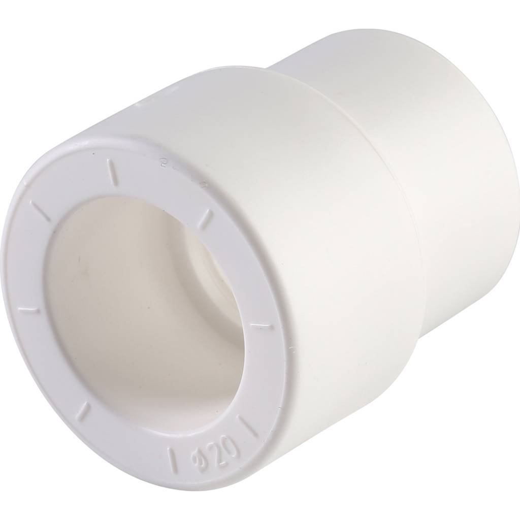 Муфта переходная внутр./наруж. Политэк 25х20 для полипропиленовых труб под сварку (цвет белый)