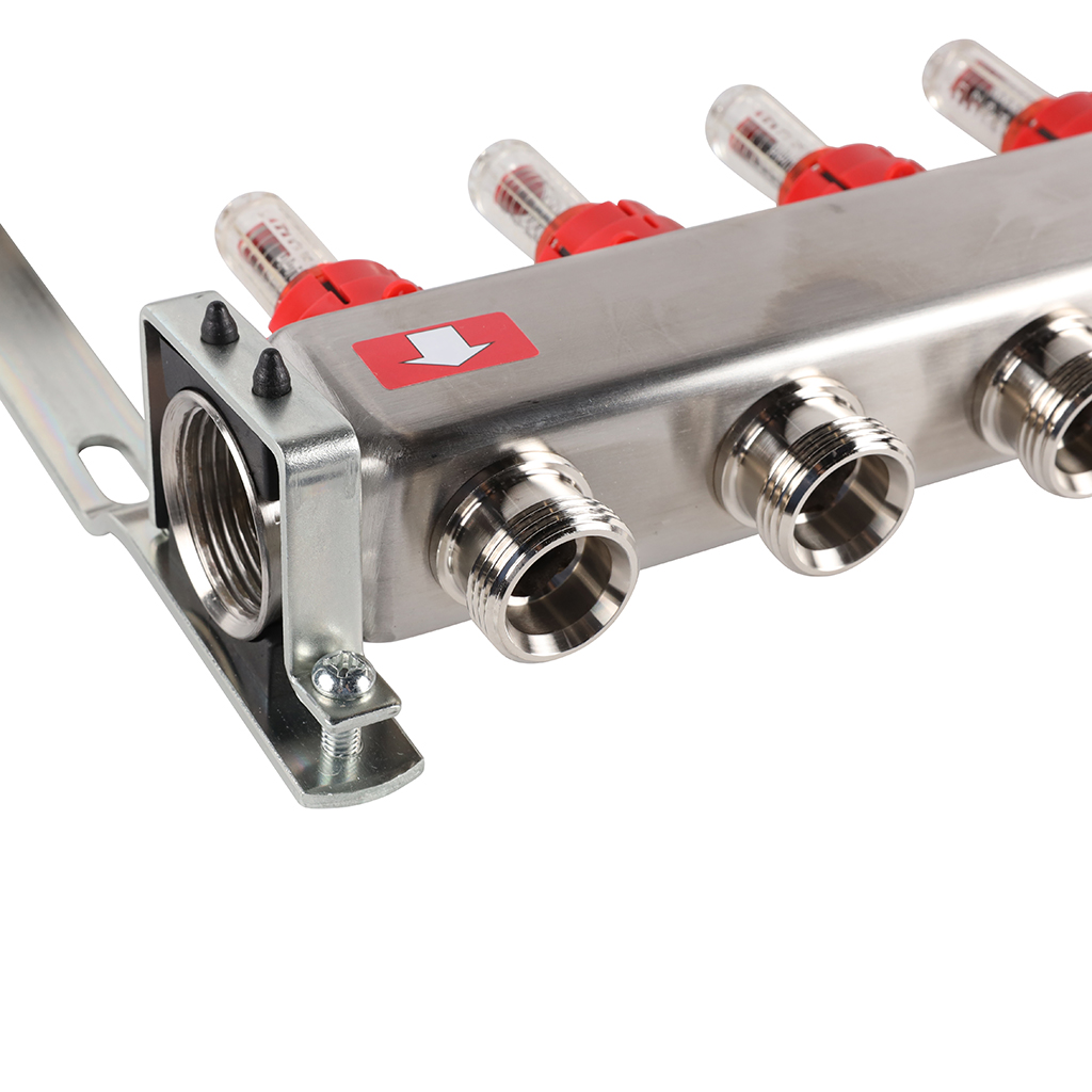 Коллектор из нержавеющей стали с расходомерами ROMMER 10 выходов
