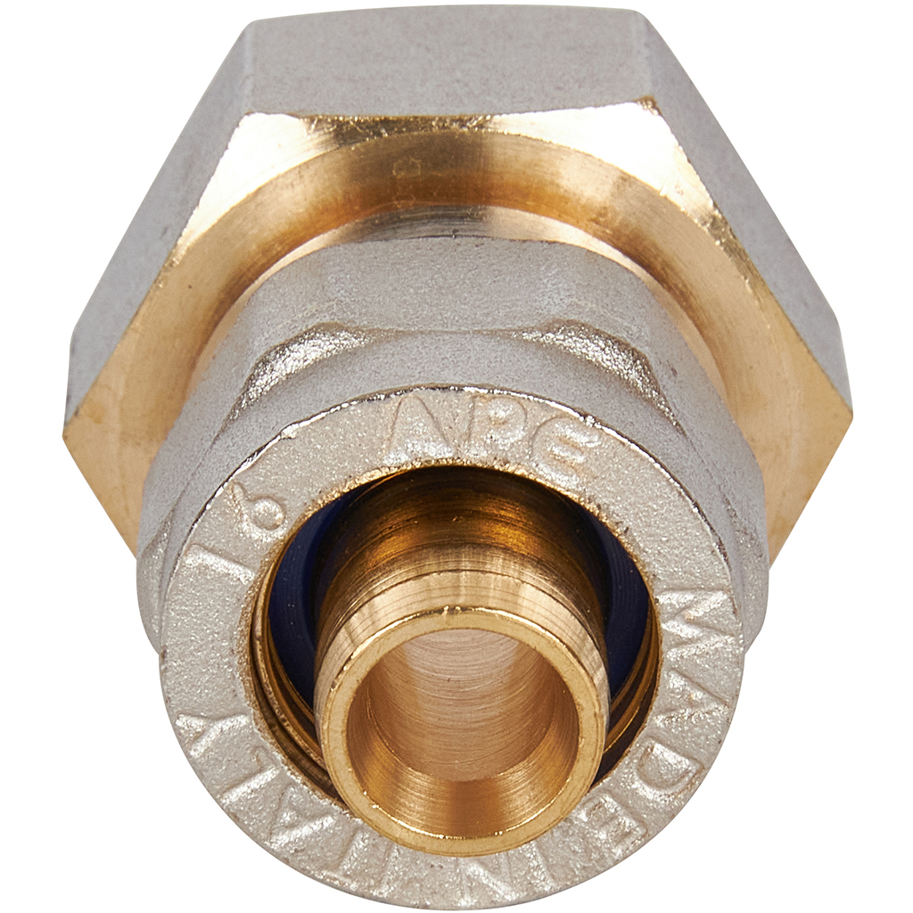 Переходник STOUT с внутренней резьбой 3/4 х16 для металлопластиковых труб винтовой, SFS-0002-003416