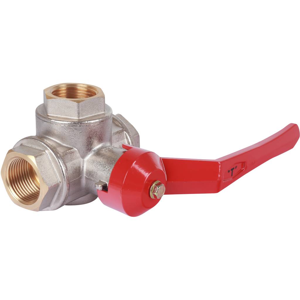 Кран шаровый Itap 128 1 трехходовой тип «Т» стандартный проход (рычаг)