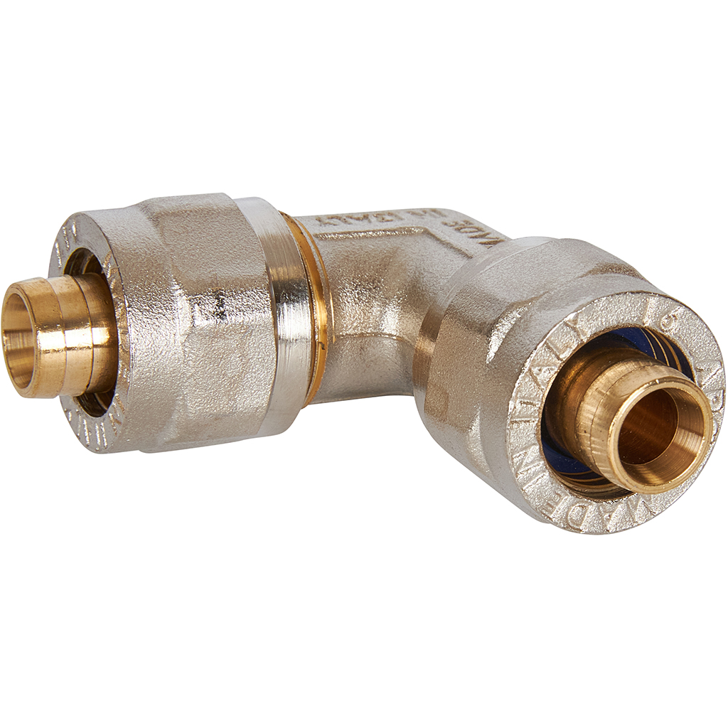 Угольник STOUT  90° 16х16 для металлопластиковых труб винтовой, SFS-0003-001616