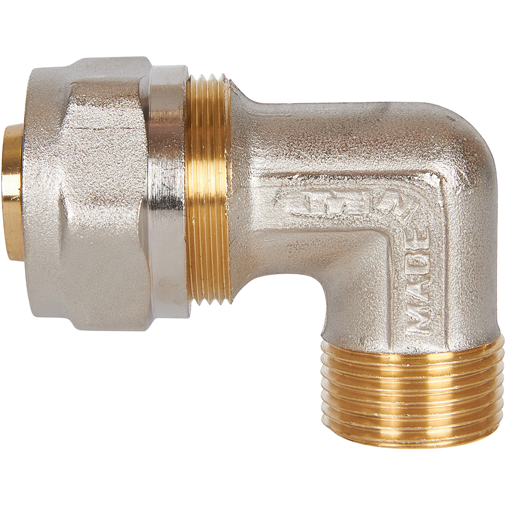 Угольник-переходник STOUT с наружной резьбой 3/4 х26 для металлопластиковых труб винтовой, SFS-0006-003426