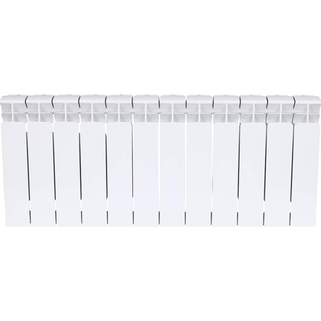 Радиатор биметаллический RIFAR BASE 350 12 секций боковое подключение (белый RAL 9016), 1RB35-12