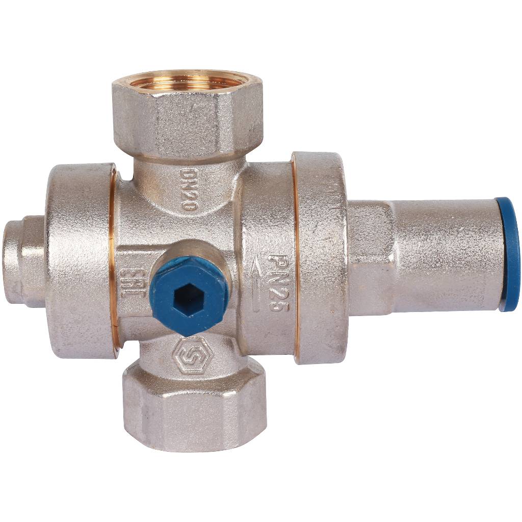 STOUT  Редуктор давления PN25 вн/вн 3/4  с выходом под манометр, SVS-1008-000020