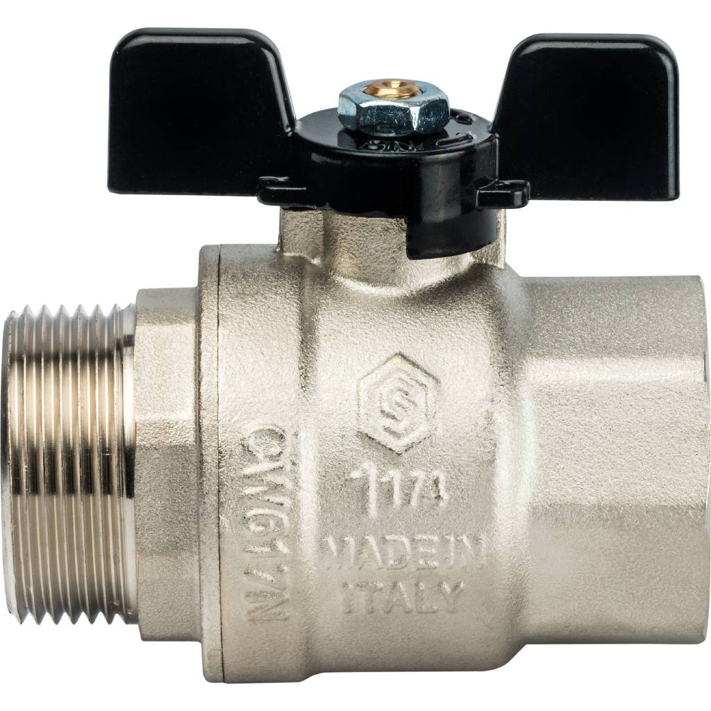 Кран шаровой STOUT полнопроходной, ВР/НР, ручка бабочка 1 1/4, SVB-0004-000032