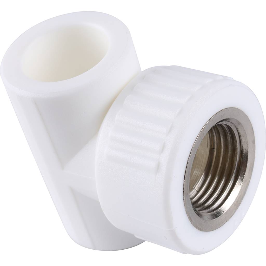 Тройник Kalde с внутренней резьбой 20х1/2 для полипропиленовых труб под сварку (цвет белый), 3222-tfo-200b20