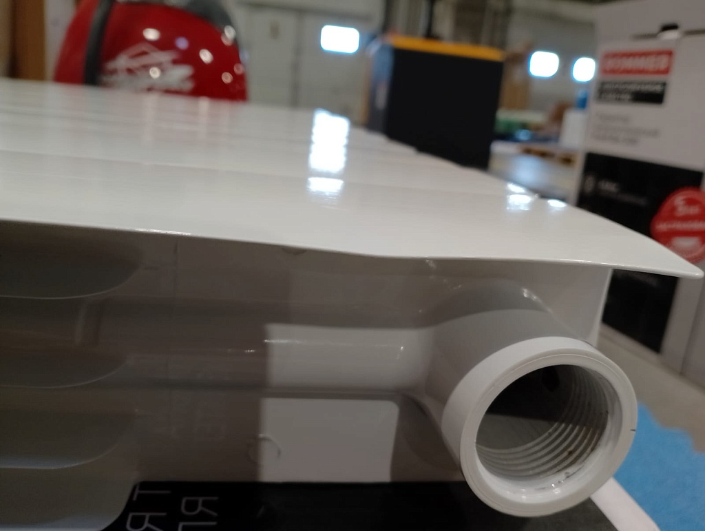 Уцененный товар (МЯТЫЕ ЭЛЕМЕНТЫ/СКОЛЫ): Радиатор биметаллический ROMMER Profi BM 500 10 секции боковое подключение (BI500-80-80-150) (RAL9016), RBM-1210-050010