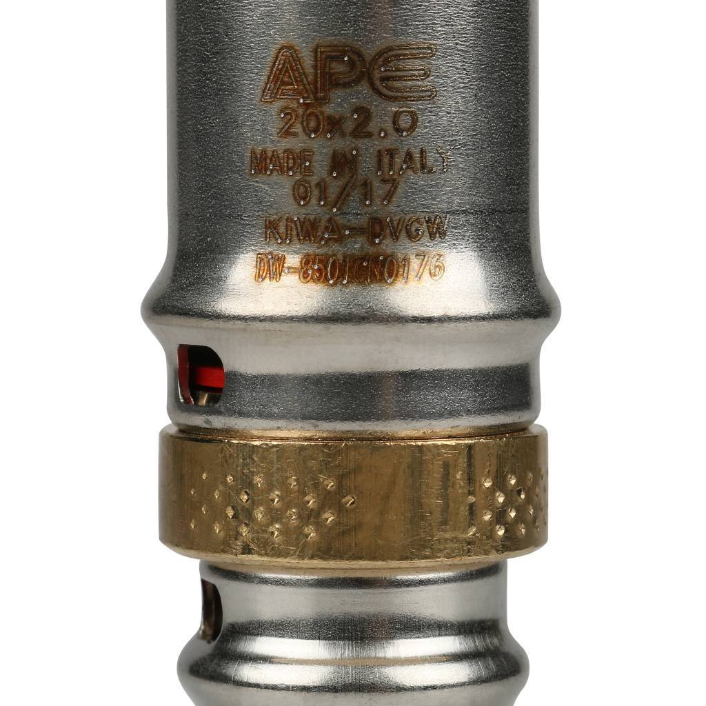 Муфта STOUT соединительная переходная 20х16 для металлопластиковых труб прессовой, SFP-0004-002016