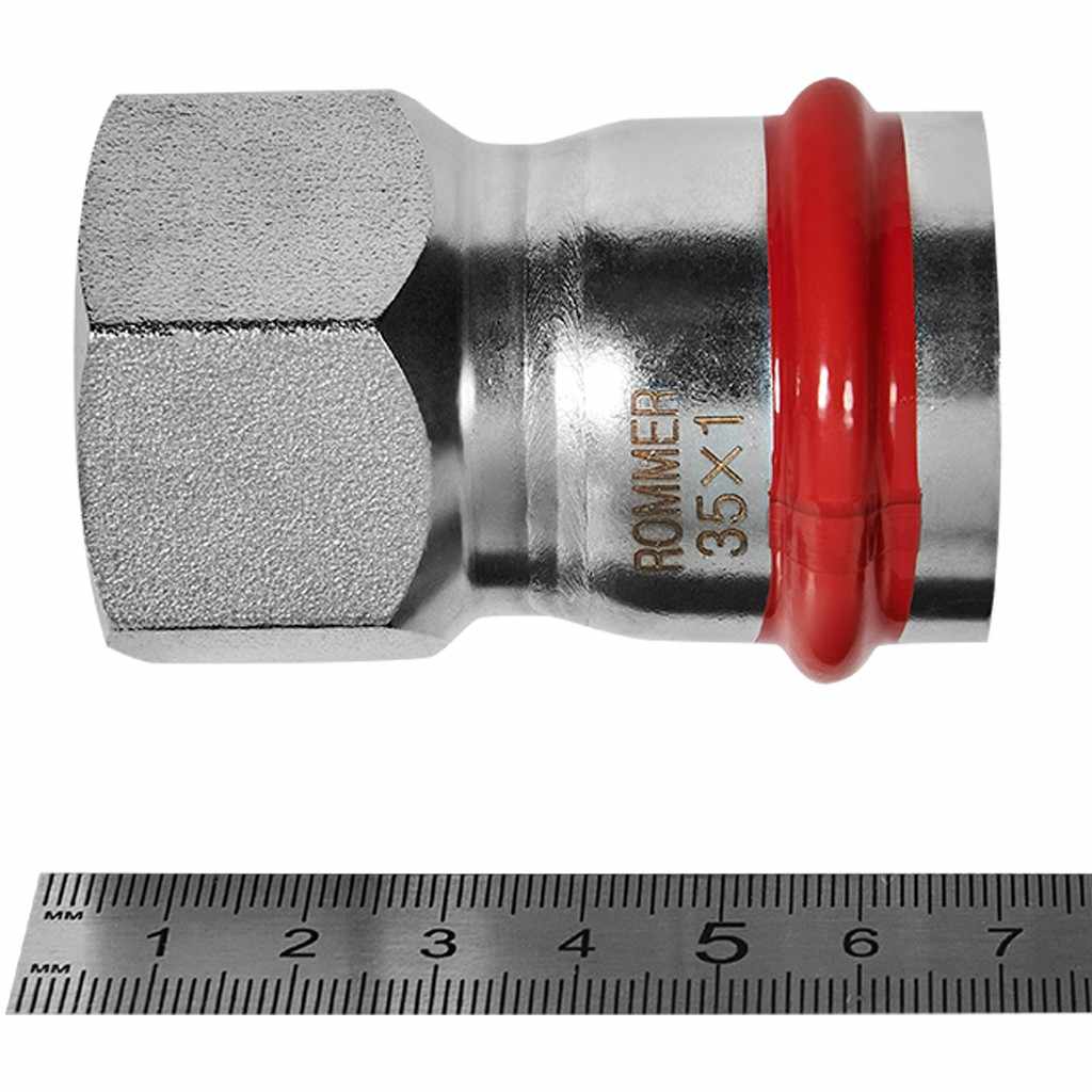 Переходник ROMMER ВПр-ВР, 35х1, из нержавеющей стали прессовой, RSS-1022-000351