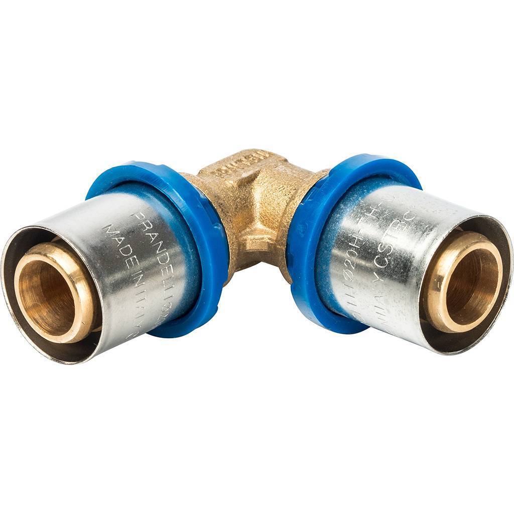 Угольник Prandelli Multyrama 90 20х2.0 профиль H,TH,U для металлопластиковых труб прессовой, 509.06.12.0