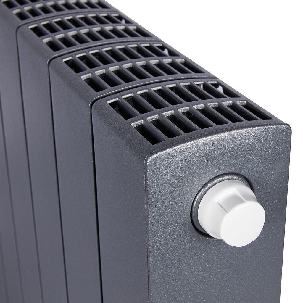 Радиатор биметаллический RIFAR SUPReMO VENTIL 350 SVR 10 секций нижнее правое подключение (Цвет ТИТАН), 4RS35.VR-10-TI